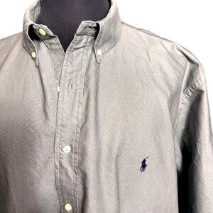POLO RALPH LAUREN Mens Classic Fit Cotton Shirt in Grey Size 3XLT